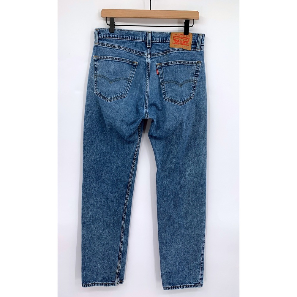 Levis 505 Jeans Mens 33x32 Blue Straight Leg Workwear Distressed Denim Pants - Picture 3 of 11